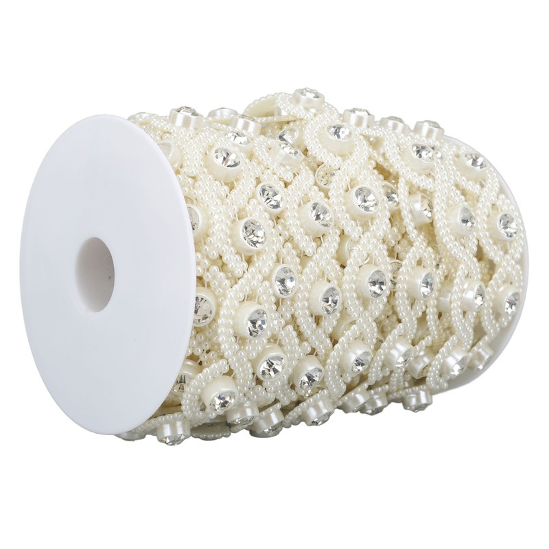 Bead Chain String Half Side Flatback DIY Imitation Pearl String