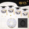 Treela 16 Sets Graduation Cap Hanging Paper Lanterns White Grad