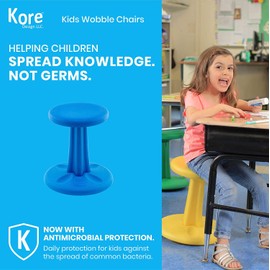 Kore Kids Preschool Wobble Chair - Flexible Seating Stool for Classroom, Preschool, Kindergarten & Elementary School - Age 4-5 yrs, Blue (12in)