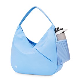 Ceneda Large Gym Bag for Women Sports Duffel Bag with Hidden Yoga Mat Holder & Shoe Compartment Workout Dance Tote Bag with Wet Pocket Overnight Weekender Bag for Travel Yoga (Light Blue)