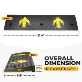 Auto Dynasty Rubber Curb Ramps, 2" Lift Height Curbside Driveway Ramp with Arrow, 4410 LBS/2T Capacity Sidewalk Curb Ramp for Cars Trucks Bikes Motorcycles Wheelchairs, 2 Pack