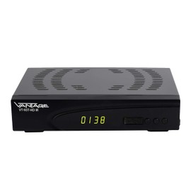 Vantage VT-93 DVB-T2 Receiver for Italy (Italian Menu Navigation, HD Transmitter, PVR Ready, Digital, Full HD 1080p, HDMI, Media Player, S/PDIF, USB 2.0, LAN, 12 V Compatible), Black