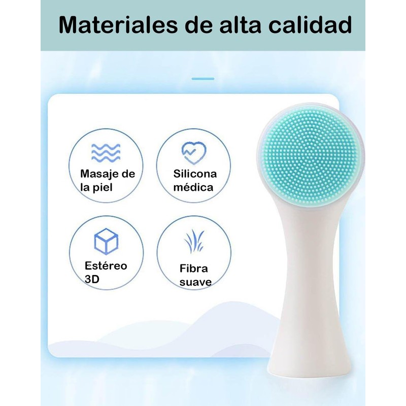 Skin Cleaning Brush Azul Cepillos Limpiadores Faciales, Cepillo