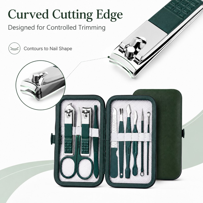 10-Piece Stainless Steel Manicure Set for Nail Care – Portable