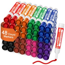 EXTRIC Dry Erase Markers Bulk 48 Pack, Whiteboard Markers Bulk 8 Colors Chisel Tip White Board Marker, Thick Dry Erase Marker for Teachers and Students