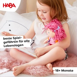 HABA Lilli Lou Soft Baby Doll 12 Inch Pink Hair Cuddly Toy for Toddlers