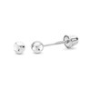 14k REAL White Gold 4mm Ball Stud Earrings with Screw