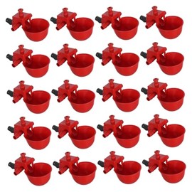 YARNOW 20 Piezas Bebedero AutomáTico para Gallinas Y Pollos con Volumen De Agua Ajustable TazóN para Beber Agua para Aves De Corral Incluye Bebedero para Palomas Y Codornices