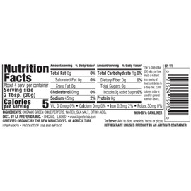 La Preferida Organic Diced Green Chile Peppers Fire-Roasted & Peeled Perfect for Tacos, Casseroles & Nachos, 4oz. (Pack - 3)