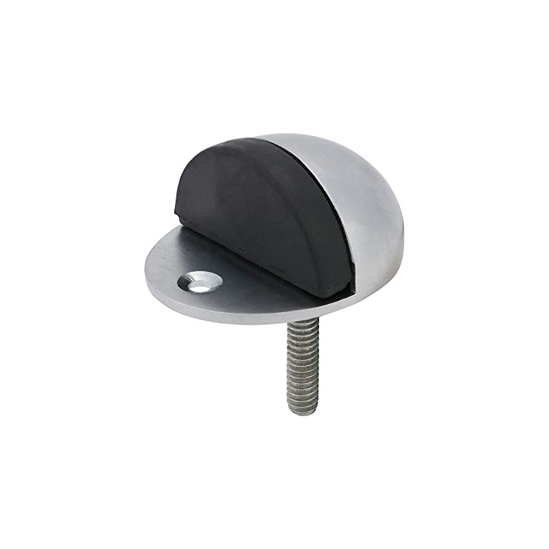 TIMCO Oval Door Stop - Satin Chrome - Floor Mounted