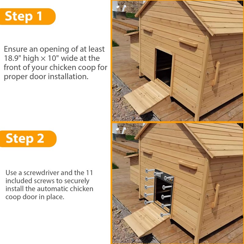 Automatic Chicken Coop Door Solar Powered with Timer & Light