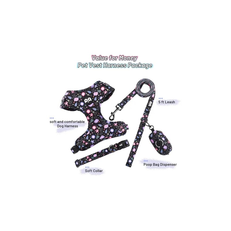 Kit Arnes Pechera Correa Collar Perros Ajustable