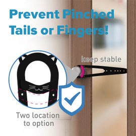 Neobay Cat Door Latch with Stabilizer, 7 Sizes Adjustable Cat Door Holder Latch to Keep Dog Out of Litter Box, Economical Alternative of Pet Gates and Interior Pet Door, Black, 1 Pack