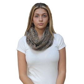 Demyrs Women's Cold Weather Multicolour Textured Knit Scarf One Size Brown