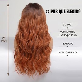 Pelucas para Mujer, Pelucas para Mujer Cabello Natural, Pelucas Cabello para Fiestas Temáticas, Cosplay, Halloween, Conciertos(marrón)