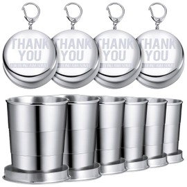 Mifoci 10 Pcs Father's Day Gifts Collapsible Metal Cups 5 oz Folding Travel Cups Appreciation Gifts for Dad Teacher Employee Travelers Portable Camping Supplies(Being Awesome)