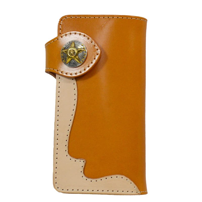 voodoocats Men's Genuine Leather Biker Wallet 2 Tone Eagle Corner