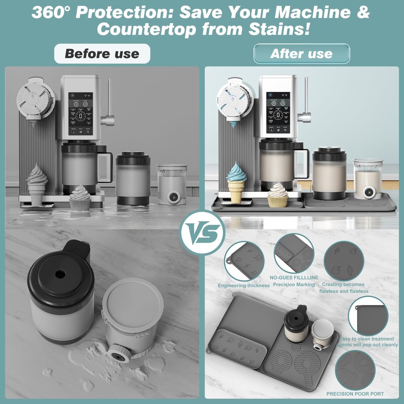 3 Pack Silicone Pad Set for Ninja Swirl by CREAMi,Protects