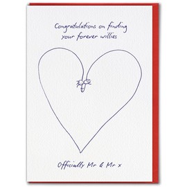 Brainbox Candy - Funny Wedding Card - 'Mr & Mr Forever Willies' - Hilarious Cards For Couple - Cheeky Humour Gay Wedding Cards - For Men Friends Mates