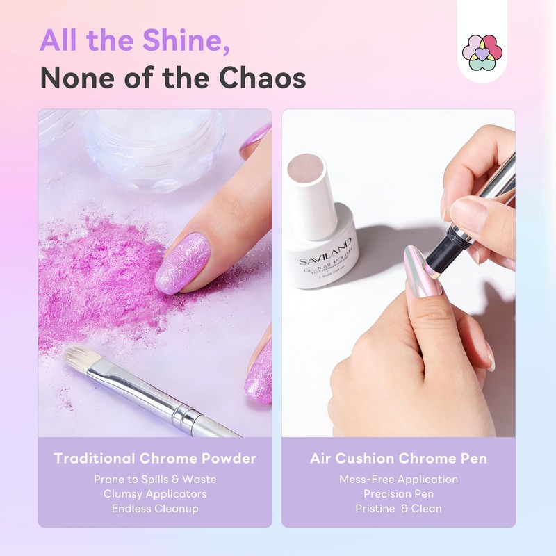 Air Cushion Chrome Nail Powder Pen for Beginners, Mermaid