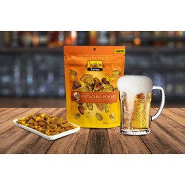 Setton Farms Pistachio Pub Mix 11 Oz. Value Bag. With Buffalo Wing Pistachios, Ranch Corn Nuts, Honey Roasted Sesame Chips and Hickory Almonds.