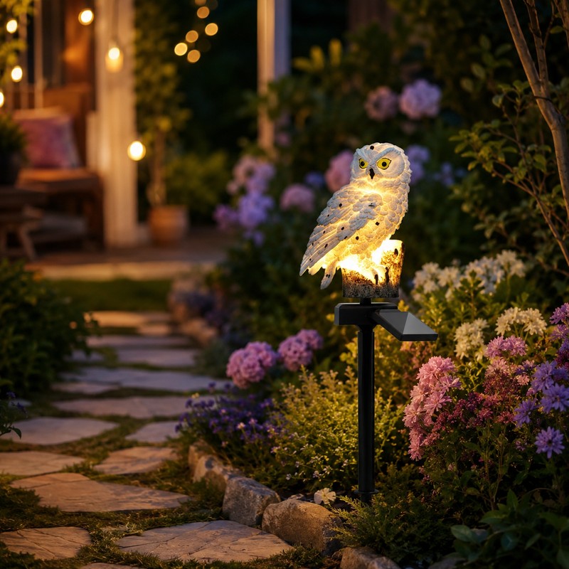 Solar Owl Garden Light for Outdoor Decor – Waterproof LED