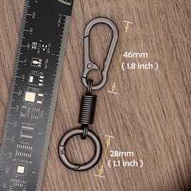 NCEDFYLER JY Metal Keychain Clips with O Rings, Quick Release Key Chain Ring Keyring, Small Carabiner Clip Key Hook for Car Key Men Women (4, Gun-black Silvery Pink Blue)