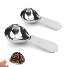 2pcs Tablespoon Coffee Scoop, 15ml 30ml Tbsp Coffee Bean Measuring Spoon Stainless Steel Table Spoon Scoop with Short Handle Suitable for Tea Ground Sugar Flour