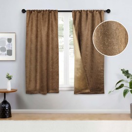 Superior Blackout Curtains, Insulated, Sun Blocking Curtain for Bedroom, Farmhouse, Living Room Window, Thermal Woven, Senna Collection, Set of 2 Panels, Rod Pocket, 26" x 63", Brown