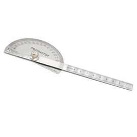 AAProTools Steel Protractor 0-180 Degrees with Round Head Stainless WG-004