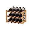 BMOSU Bamboo Wine Rack Wine Storage Cabinet Shelf 12 Bottle