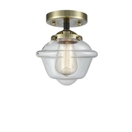 Innovations SM Oxford 7.5" LED Semi-Flush, BK Brass/School - 284-1C-BAB-G532-LED