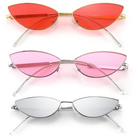 FEISEDY 3Pack Fashion Designer Sunglasses Retro Small Petals Shape Arc Temple Design B2298