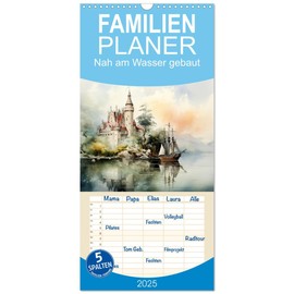 Familienplaner 2025 - Nah am Wasser gebaut mit 5 Spalten (Wandkalender, 21 cm x 45 cm), CALVENDO