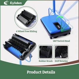 Eyliden Carpet Sweeper, Mini Size Lightweight Hand Push Carpet Sweepers - No Noise, Non-Electric - Easy Manual Sweeping, Automatic Compact Broom Only for Carpet Cleaning
