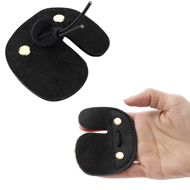 YINETTECH 2PCS Leather Archery Finger Tab Double Thickness Protective Guard