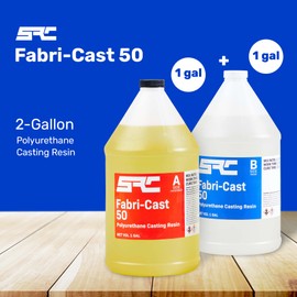 SPRESIN Fabri-Cast 50 - Polyurethane Casting Resin for Models, Figurines, and Sculptures - Beginner Silicone Hand Molding Set with Ultra Low Viscosity Liquid and Fast Curing Resin (2 Gallon Kit)
