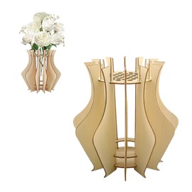 1 Wooden Vase, Creative Vase, Building Block Vase, Home Decoration, Building Block Flower Display Stand