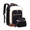 LOVEVOOK Women's Hand Luggage Backpack Large 40L, Black / White