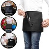 DOVORTEX 2 Pack Black Waist Apron, Waitress Apron With 3