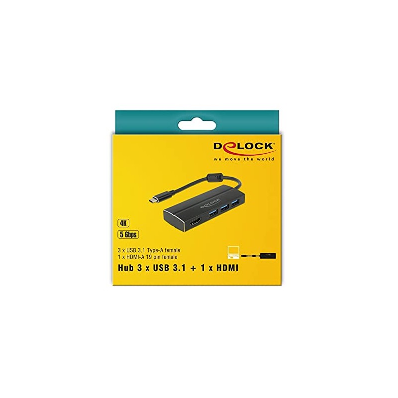 DeLOCK 63931 interface hub USB 3.0 (3.1 Gen 1) Type-C
