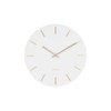 Wall clock Charm steel white w.gold battons small