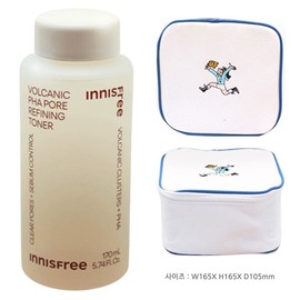 Innisfree Volcanic Pore Smoothing Toner 170mL+Play Green Cosmetic Pouch (Blue) / 이니스프리 화산송이 파하 모공 매끈결 토너 170mL+플레이그린 화장품 파우치 (블루)