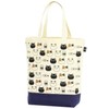 Ceramic Indigo Tote Bag, Large, 3 Brothers, Eco Bag, Handbag, Canvas, Cloth Bag, Cat Ki-092a (Large)