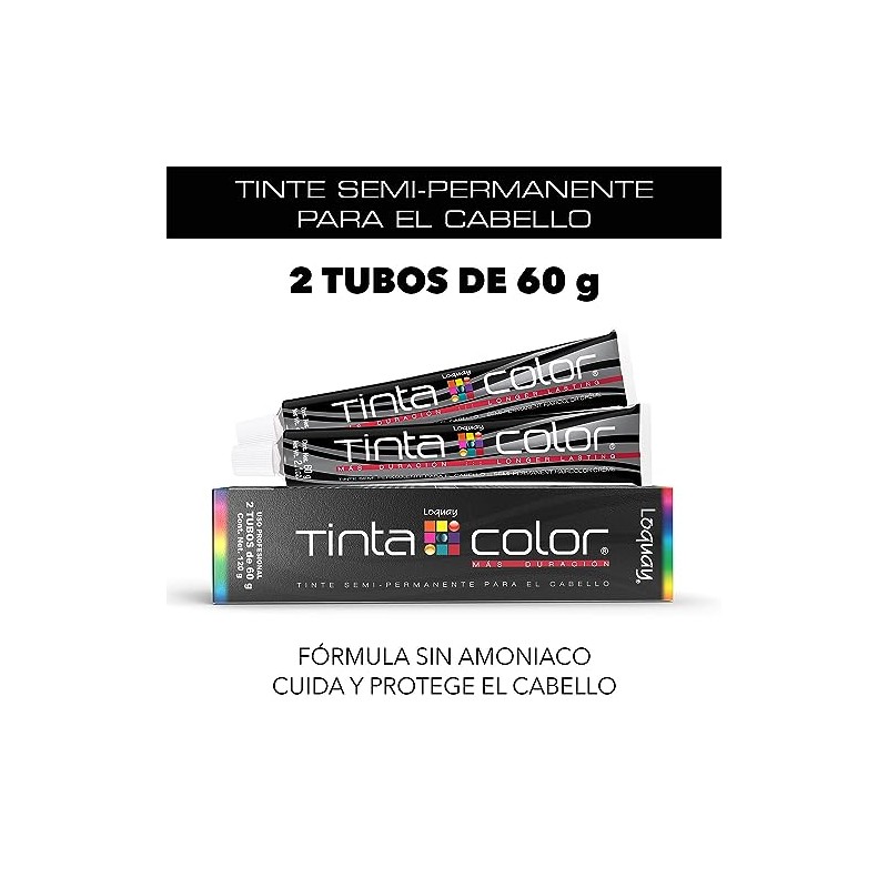 Loquay Tinte Semi Permanente Tinta Color, Turquesa, 120 g
