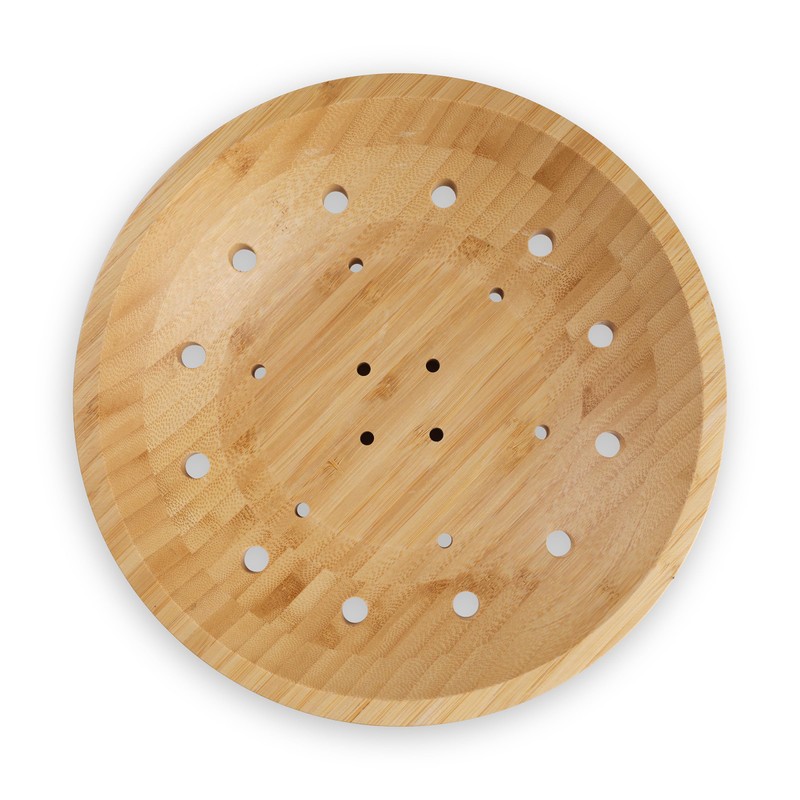 Bambüsi Wooden Fruit Bowl - Large Decorative Pedestal Bowl for