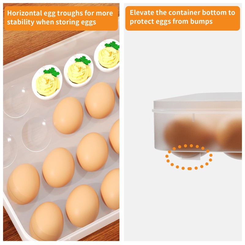 77L Deviled Egg Containers with Lid, (Set of 3), Plastic
