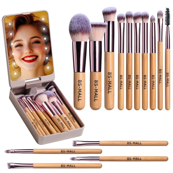 BS-MALL BS-MALL Travel Makeup Brush Set Foundation Powder Concealers Eye