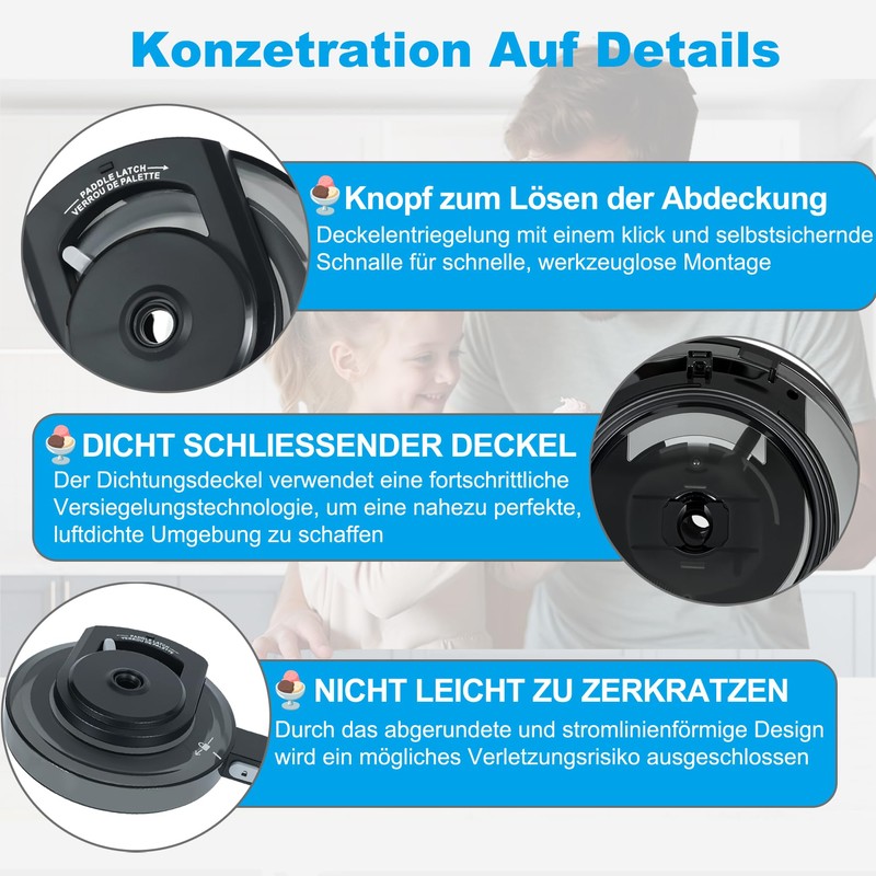 Replacement Lid for Ninja Creami NC300EU Ice Maker Outer Shell