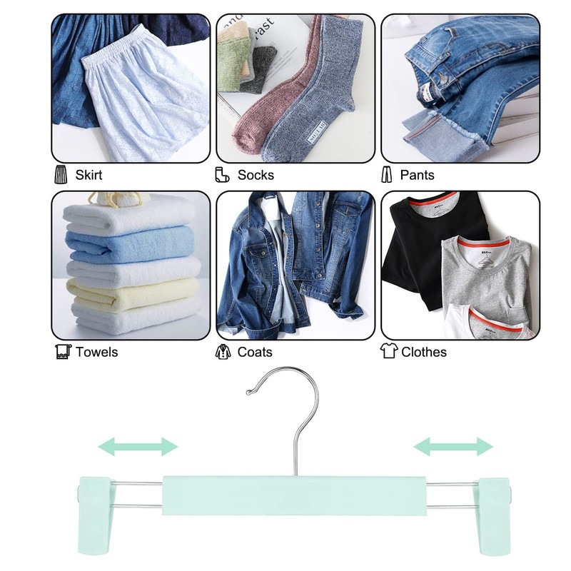 GUANJUNE Clothes Pants Hangers, Space-Saving Skirt Holders with 360 °